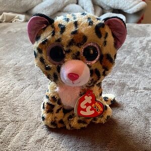 Ty Boo’s Leopard Print Plush Toy with Pink Accents